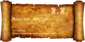 Maszler Márk névjegykártya