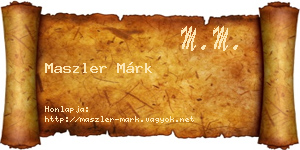 Maszler Márk névjegykártya