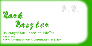 mark maszler business card